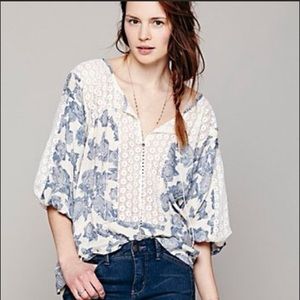 Free People Moon River Peasant Blouse